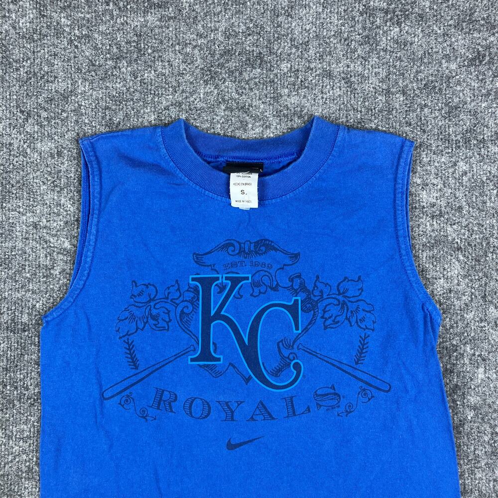 Nike Tank Top Boys S Blue KC Royals Sleeveless Graphic Athletic Baseball